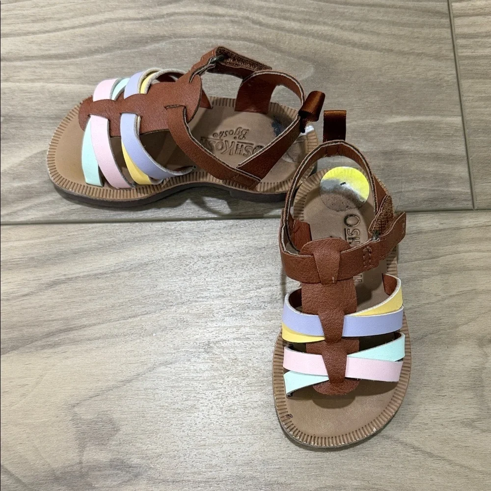 Stylish Brown Kids Sandals with Multicolor Straps